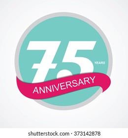 Template Logo 75 Anniversary Vector Illustration EPS10