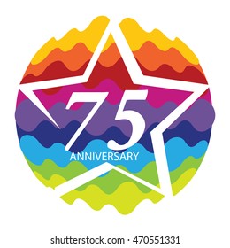Template Logo 75 Anniversary Vector Illustration EPS10