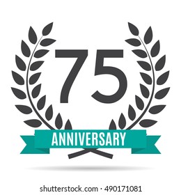 Template Logo 75 Years Anniversary Vector Illustration EPS10