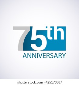 Template Logo 75th Anniversary Blue Colored Stock Vector (Royalty Free ...