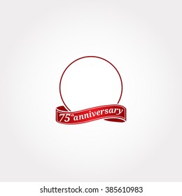 Template Logo 75th anniversary with a circle and the number 75 in it and labeled the anniversary year. Seventy fifth.