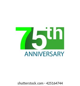 Template Logo 75th anniversary green colored vector design for birthday celebration.