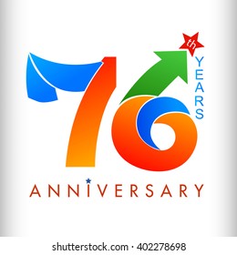 Template logo 76th anniversary, colors number years