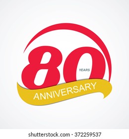 Template Logo 80 Anniversary Vector Illustration EPS10