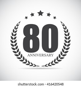 Template Logo 80 Years Anniversary Vector Illustration EPS10