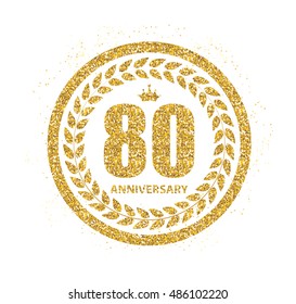 Template Logo 80 Years Anniversary Vector Illustration EPS10