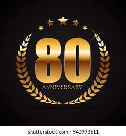 Template Logo 80 Years Anniversary Vector Illustration EPS10
