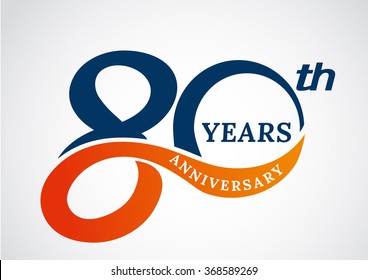 Template logo 80th anniversary years logo.-vector illustration