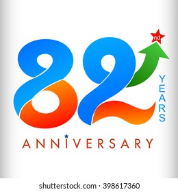 Template logo 82th anniversary, vector illustrator