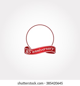 Template Logo 85th anniversary with a circle and the number 85 in it and labeled the anniversary year. Eighty fifth.