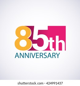 Logo de plantillas 85º aniversario, diseño vectorial de color rojo para la celebración del cumpleaños