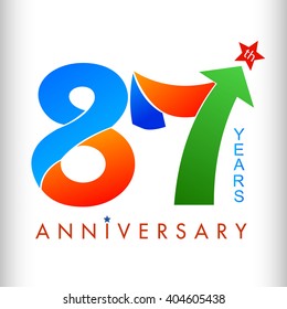 Template logo 87th anniversary, vector illustrator