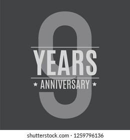 Template Logo 9 Years Anniversary Vector Illustration EPS10