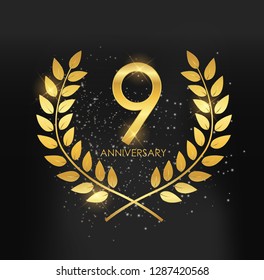 Template Logo 9 Years Anniversary Vector Illustration EPS10