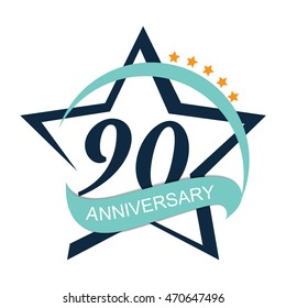 Template Logo 90 Anniversary Vector Illustration EPS10