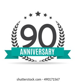 Template Logo 90 Years Anniversary Vector Illustration EPS10