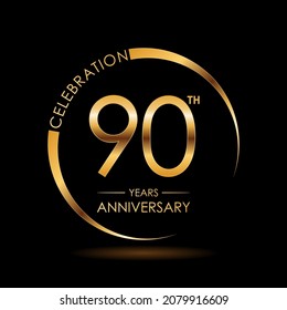 Template logo 90th Anniversary, Logo Vector Illustration, EPS 10