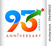 Template logo 93rd anniversary color with star, vector illustrator