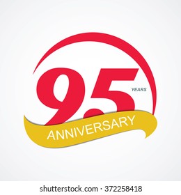 Template Logo 95 Anniversary Vector Illustration EPS10