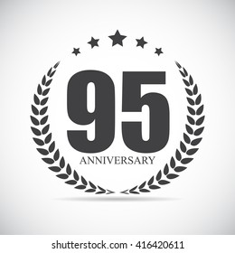 Template Logo 95 Years Anniversary Vector Illustration EPS10