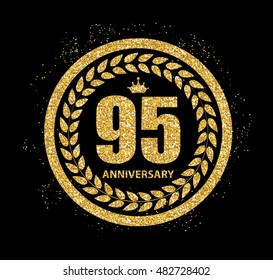Template Logo 95 Years Anniversary Vector Illustration EPS10