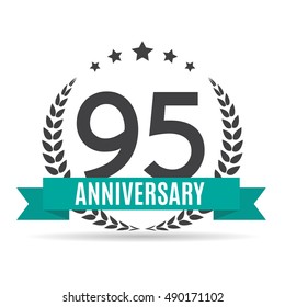 Template Logo 95 Years Anniversary Vector Illustration EPS10