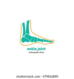 Template logo for ankle joint. Orthopedic clinic logo