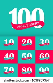Template Logo Anniversary Collection Set Vector Illustration EPS10