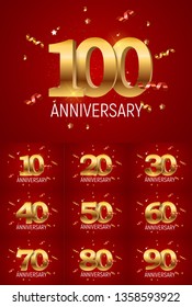 Template Logo Anniversary Set Vector Illustration EPS10