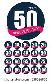 Template Logo Anniversary Set Vector Illustration EPS10