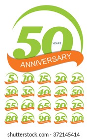Template Logo Anniversary Set Vector Illustration EPS10
