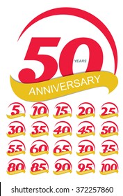 Template Logo Anniversary Set Vector Illustration EPS10