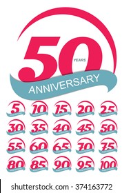 Template Logo Anniversary Set Vector Illustration EPS10