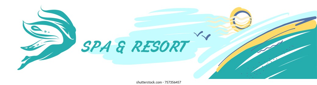 Template logo, banner, poster for spa boutique, resort hotel.