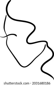Template logo for beauty products. Abstract sketch girl. Vector illustration.