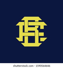 template logo BF orFB monogram logo initial handmade for clothing, apparel, sport, baseball, basketball or logo design vector
