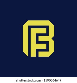 template logo BF orFB monogram logo initial handmade for clothing, apparel, sport, baseball, basketball or logo design vector
