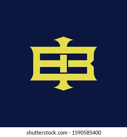 template logo BI or IB monogram logo initial handmade for clothing, apparel, sport, baseball, basketball or logo design vector
