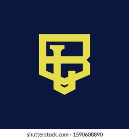 template logo BL or LB monogram logo initial handmade for clothing, apparel, sport, baseball, basketball or logo design vector