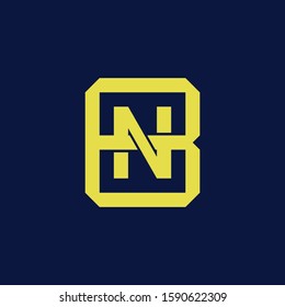 template logo BN or NB monogram logo initial handmade for clothing, apparel, sport, baseball, basketball or logo design vector

