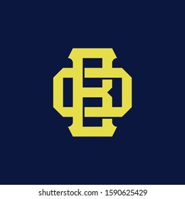 template logo BO or OB monogram logo initial handmade for clothing, apparel, sport, baseball, basketball or logo design vector
