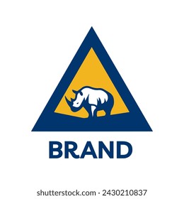 Template Logo of Bold Rhino in yellow triangle