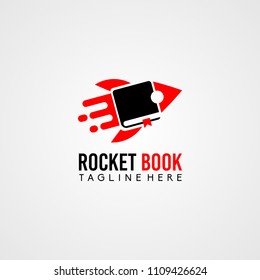 template logo book shop and store with flat style