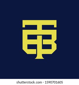 template logo BT or TB monogram logo initial handmade for clothing, apparel, sport, baseball, basketball or logo design vector