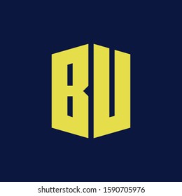 template logo BU or UB monogram logo initial handmade for clothing, apparel, sport, baseball, basketball or logo design vector