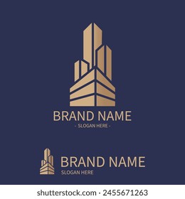 Template logo building company. Architect Construction Idea. Vector Illustrations