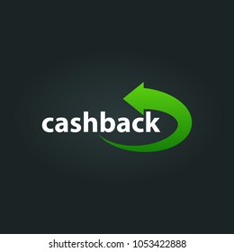 Template logo for cashback service on black background.