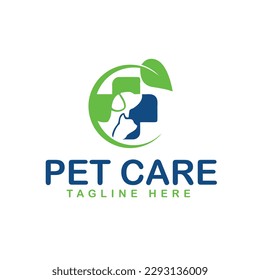 template logo cat and dog cat health free vector design