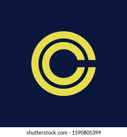 template logo CC monogram logo initial handmade for clothing, apparel, sport, baseball, basketball or logo design vector
