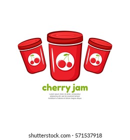Template logo for cherry jam